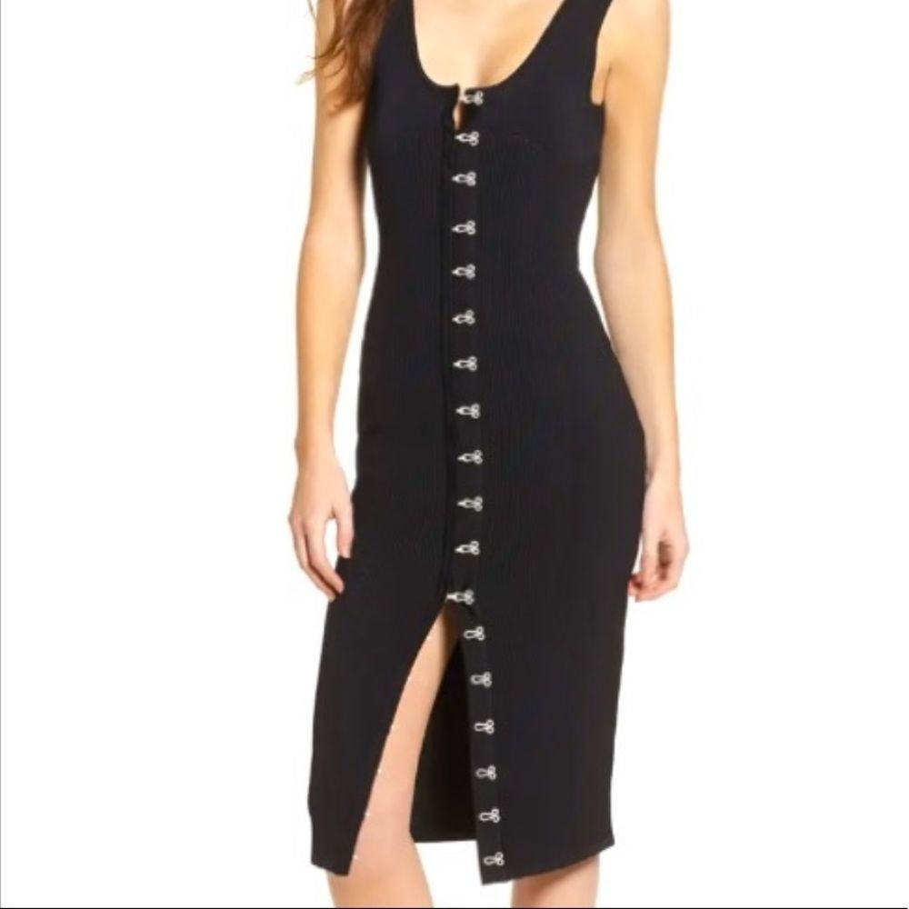Topshop Hook & Eye Bodycon Midi Dress
